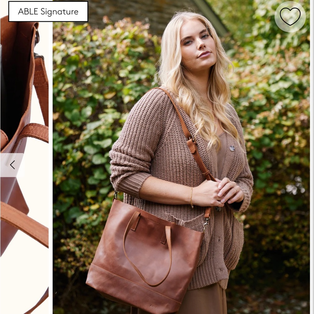 Brown Leather Tote, ABLE Brand